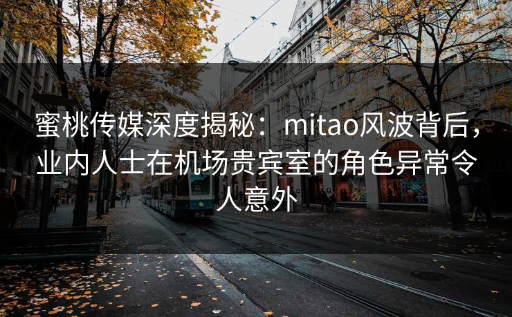 蜜桃传媒深度揭秘：mitao风波背后，业内人士在机场贵宾室的角色异常令人意外