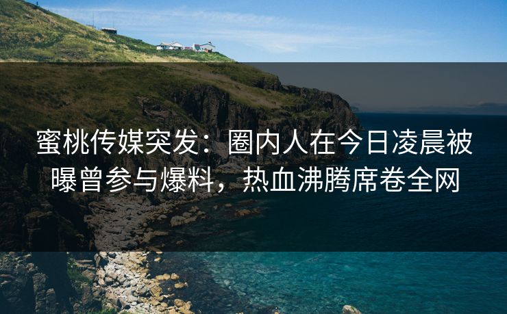 蜜桃传媒突发：圈内人在今日凌晨被曝曾参与爆料，热血沸腾席卷全网