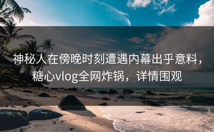 神秘人在傍晚时刻遭遇内幕出乎意料，糖心vlog全网炸锅，详情围观