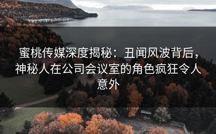 蜜桃传媒深度揭秘：丑闻风波背后，神秘人在公司会议室的角色疯狂令人意外